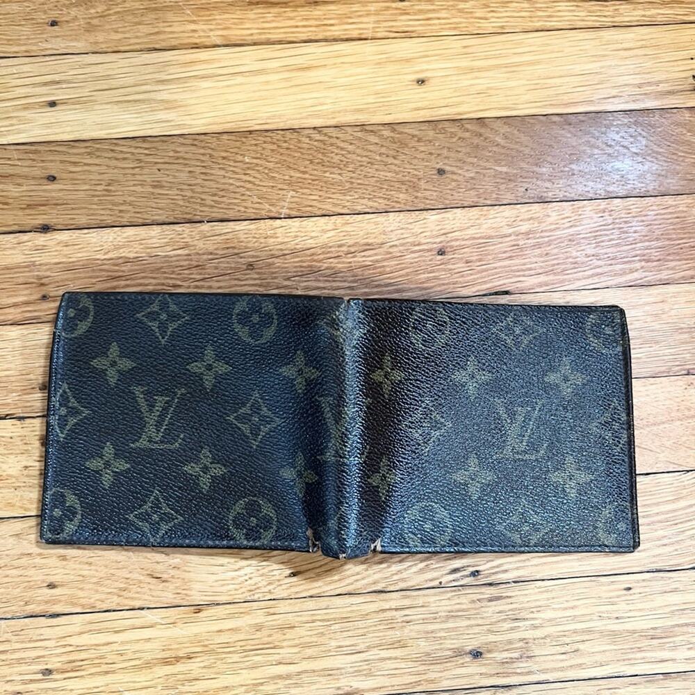 Louis Vuitton vintage canvas leather print unisex wallet brown house web - Picture 2 of 9